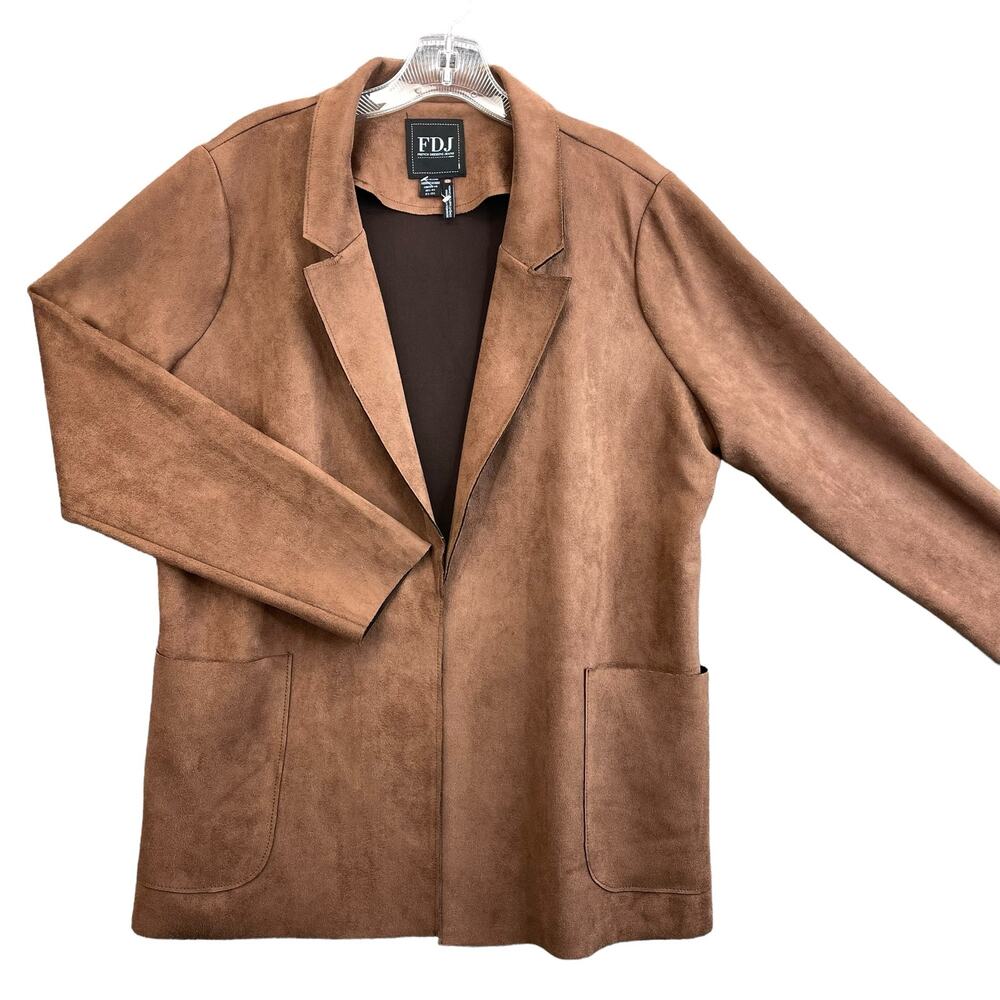 FDJ Jacket Women Size Large Faux Suede Boyfriend Jacket